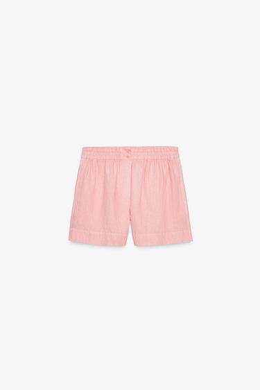 100% LINEN SHORTS ZW COLLECTION - Pink by Zara - Image 5