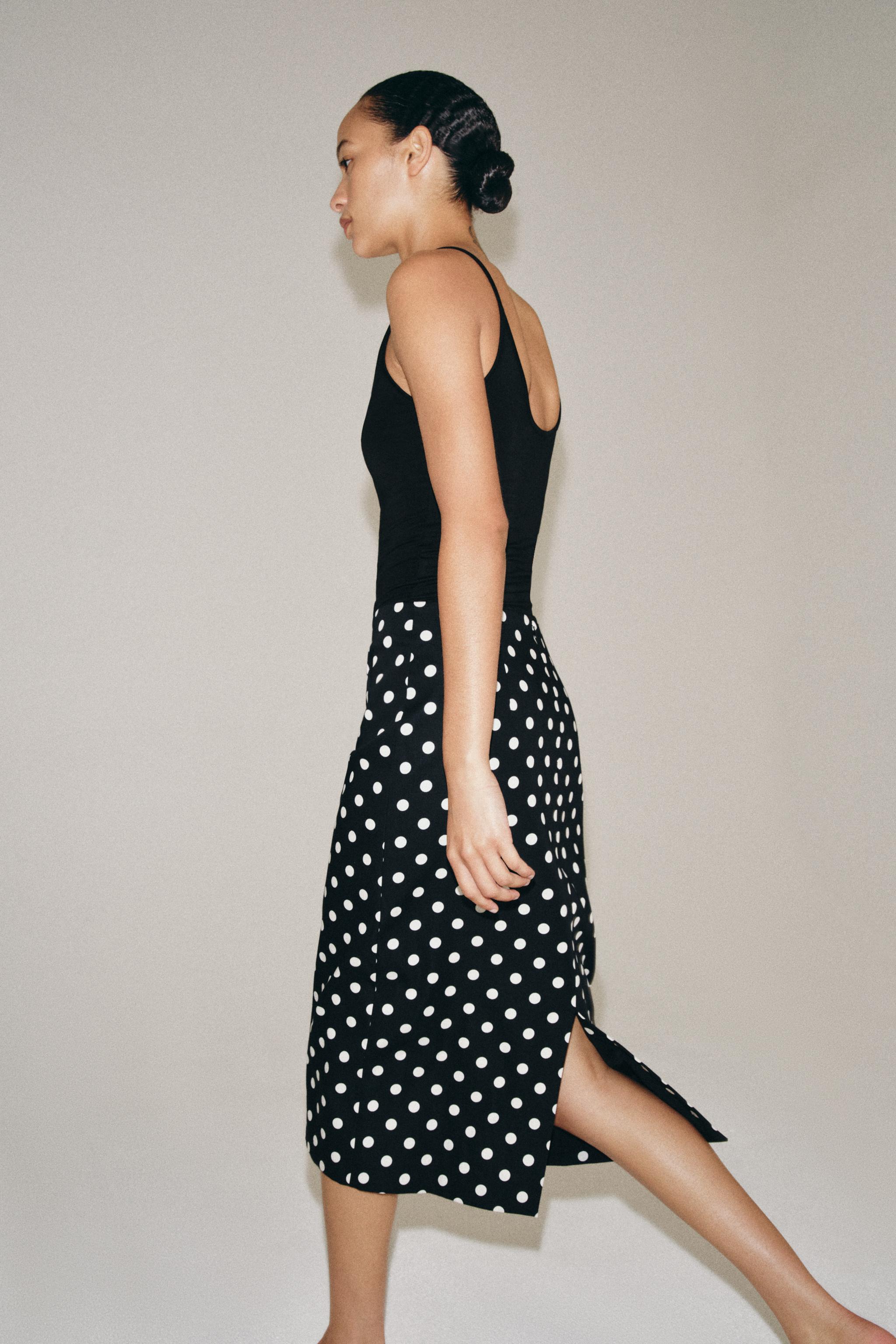 ZW COLLECTION POLKA DOT MIDI SKIRT