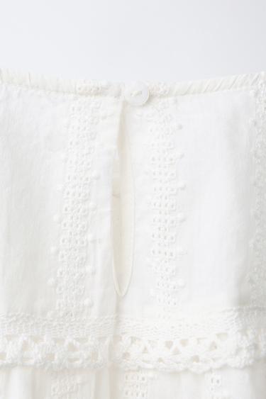 ROMANTIC EMBROIDERED SHIRT - Ecru by Zara - Image 3