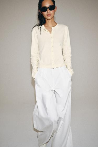 T-SHIRT 100% COTON BOUTONS - Jaune de Zara - Image 3