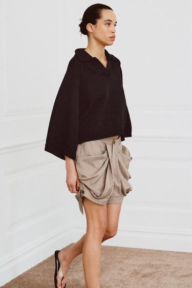 PULL EN MAILLE COL POLO - Noir de Zara - Image 1