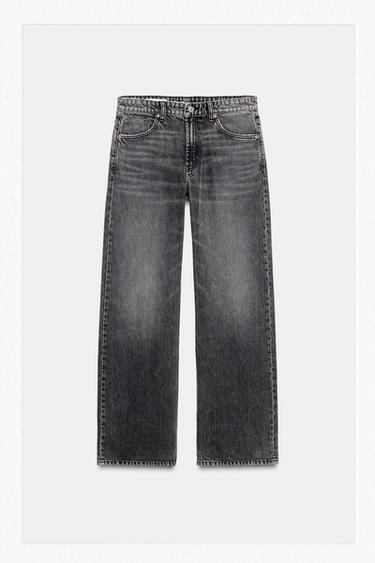 Zara TRF MID-RISE STRAIGHT LEG JEANS - Anthracite grey