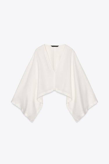 KIMONO CAPA ASIMÉTRICO - Blanco roto de Zara