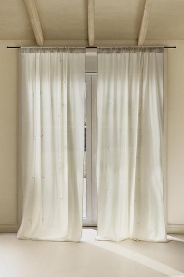 CHILDREN'S COTTON SPACE CURTAIN - Ecru by Zara