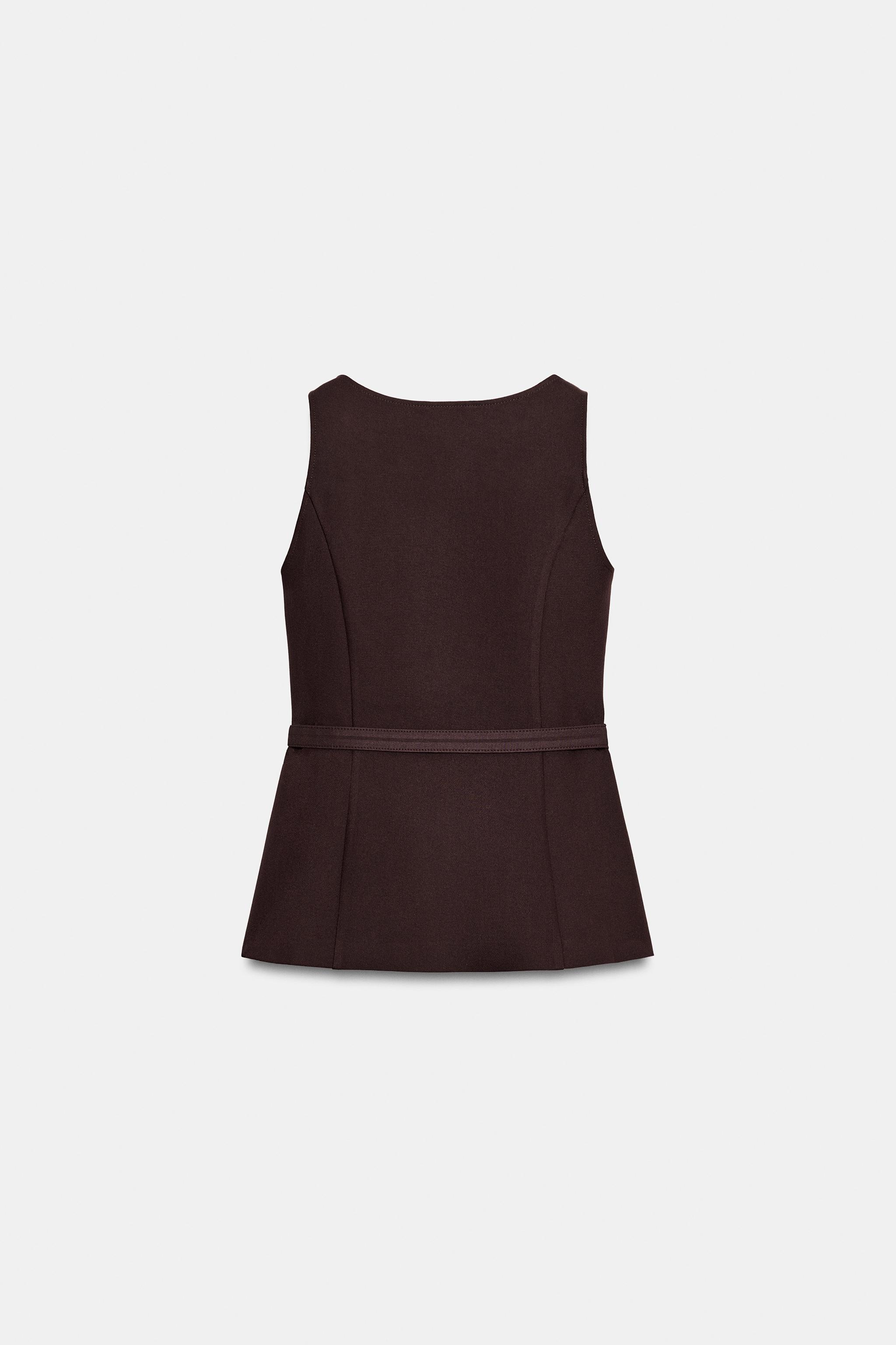 Zara Kemerli Peplum Yelek görsel 7
