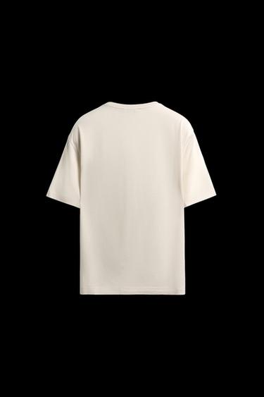 Zara MERCERIZED FINISH T-SHIRT - Oyster-white