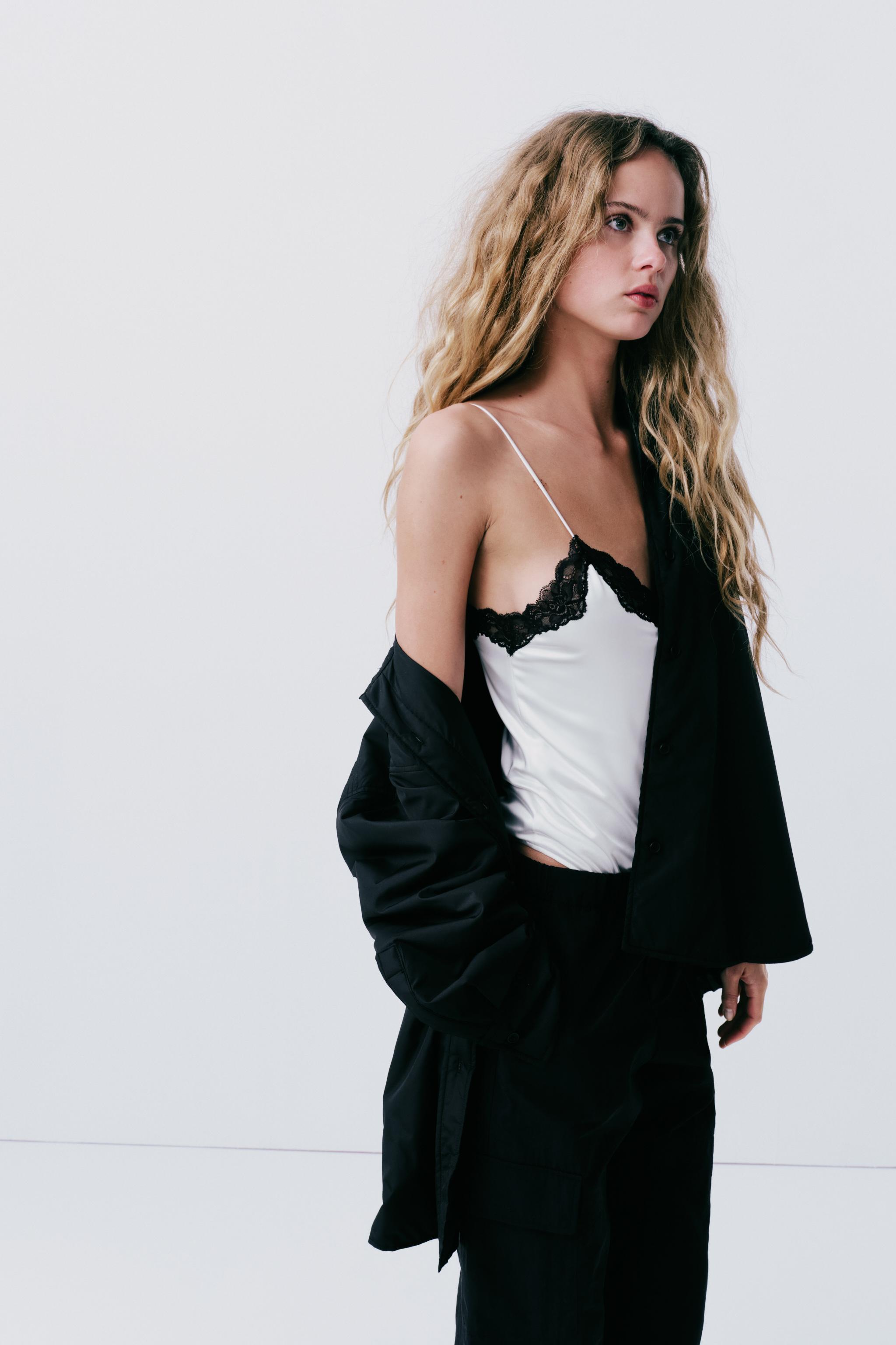 Zara Black Lace Bodysuit Size S BNWT