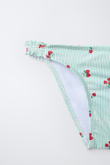 BIKINI RAYURES ET FRAISES (6-14 ANS) - Vert de Zara - Image 3