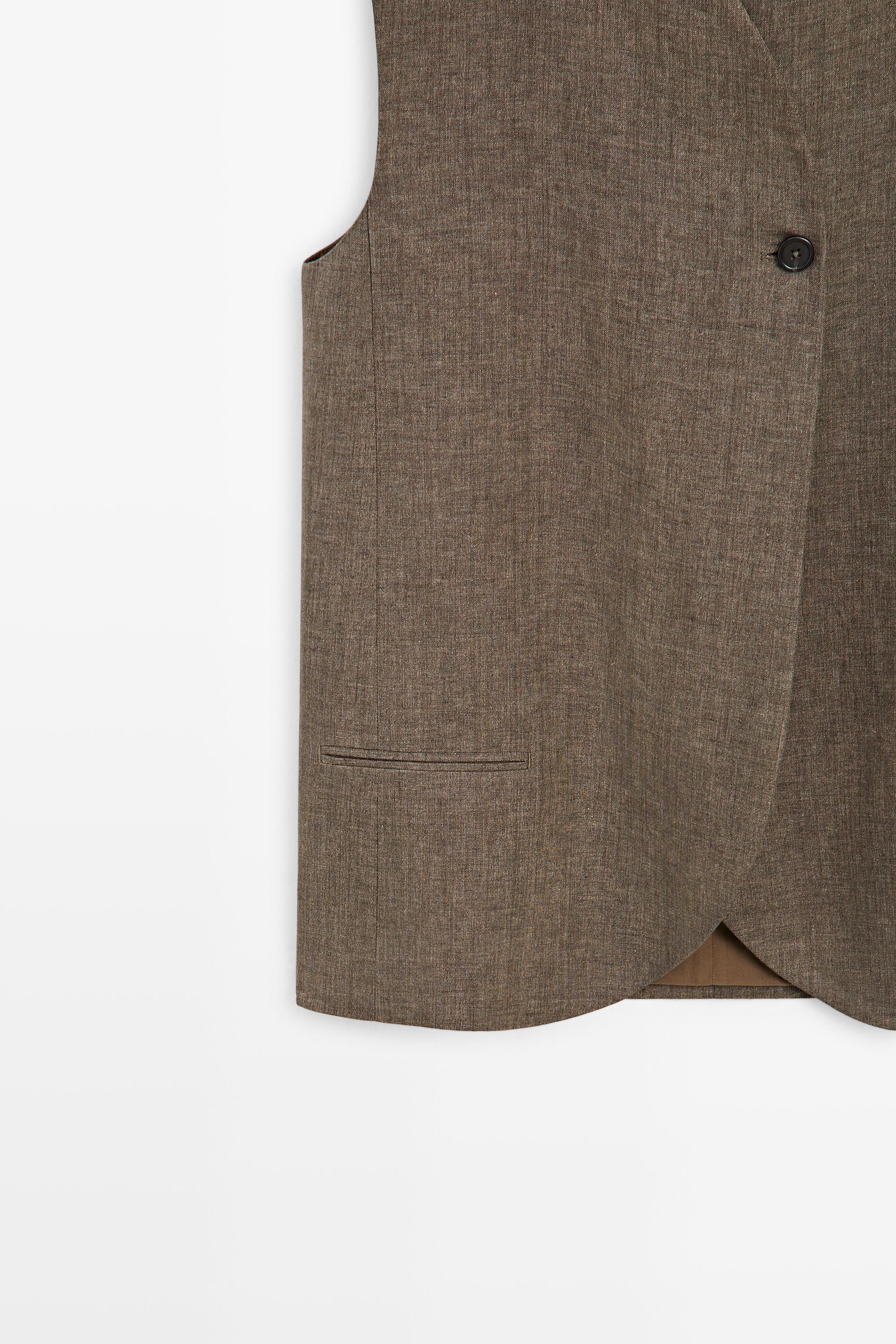 Linen melange waistcoat