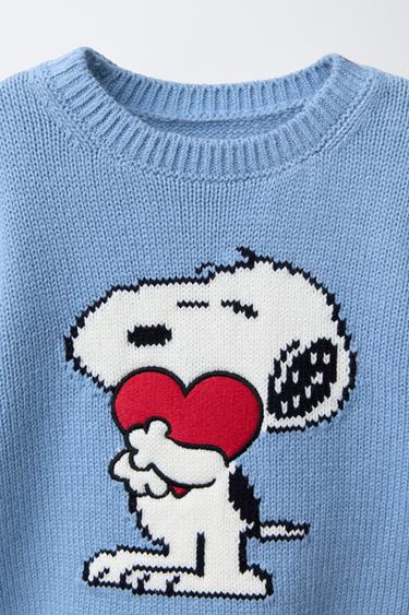 SNOOPY PEANUTS™ KNITTED JUMPER - Light blue by Zara - Image 2