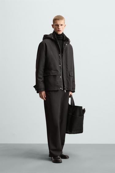 PARKA ACOLCHOADA COM CAPUZ - Preto da Zara - Imagem 0