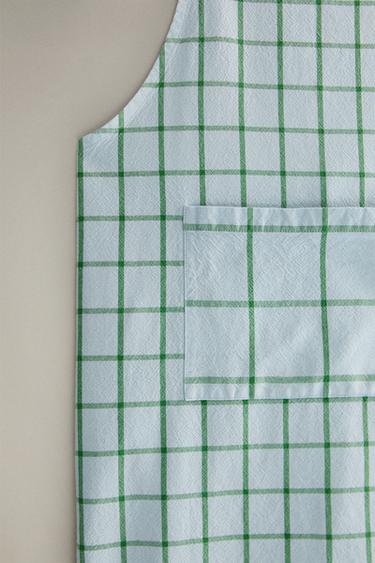 CHECK COTTON KITCHEN APRON - Blue by Zara - Image 2