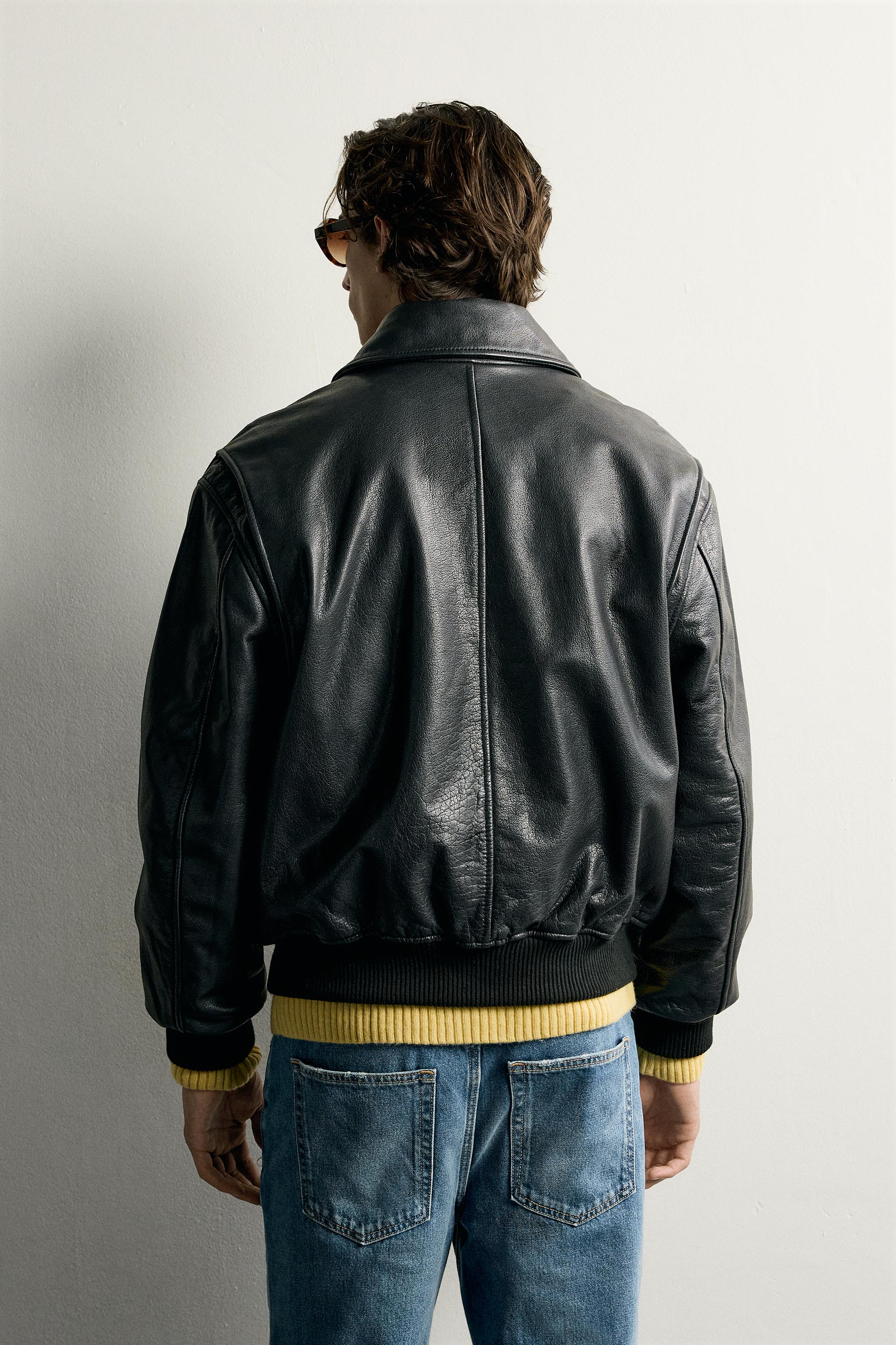 BLOUSON EN CUIR REGULAR FIT