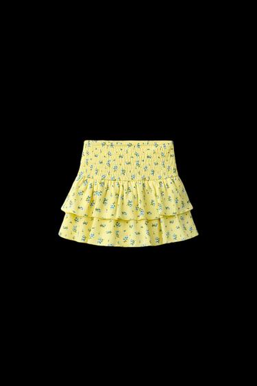 FALDA BERMUDA FLORES - Amarillo de Zara - Imagen 0