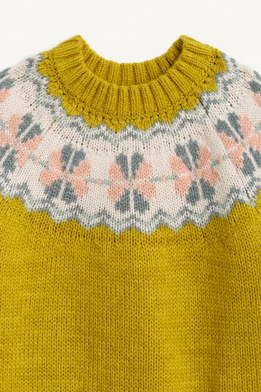 LIMITED EDITION GRECA PRINT JUMPER WITH WOOL - Lime by Zara - Image 7