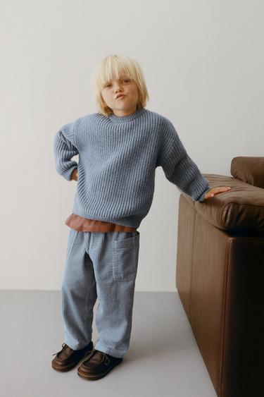 CORDUROY TROUSERS WITH POCKETS - Light blue by Zara
