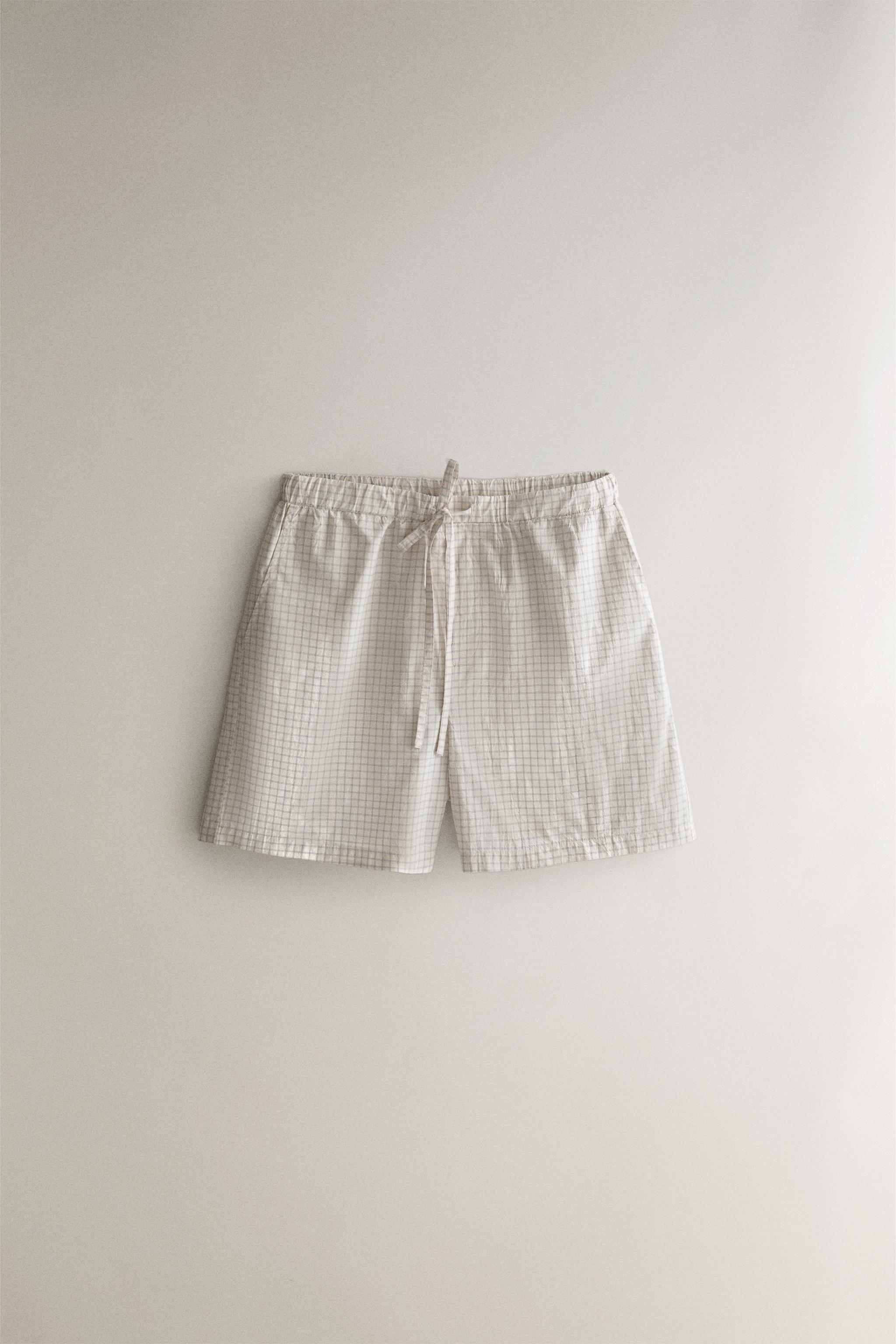 SHORT COTON À CARREAUX