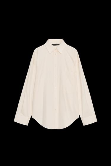 OVERSIZE-HEMD MIT SCHLEIFE - Hellbeige von Zara