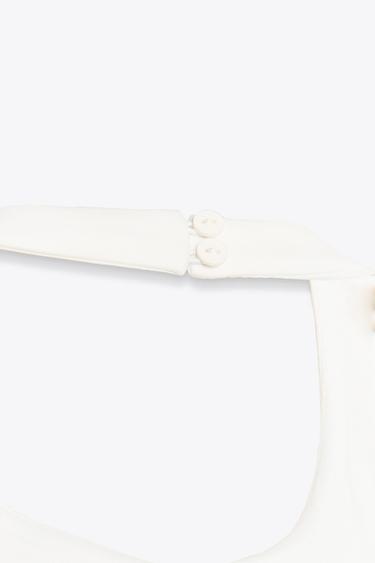 SHORT HALTER GODET DRESS - White by Zara - Image 8