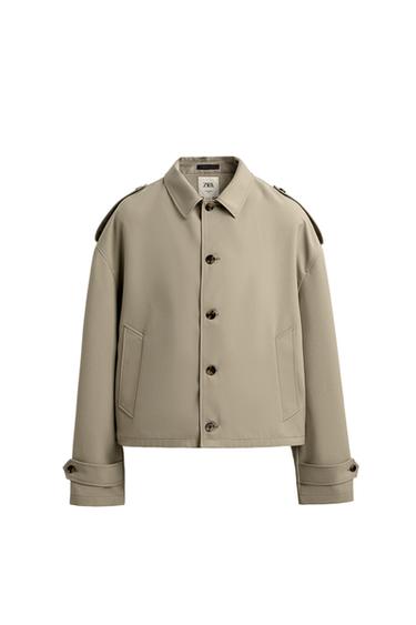 CROPPED FIT JACK MET LUSJES LIMITED EDITION - Groenachtig van Zara