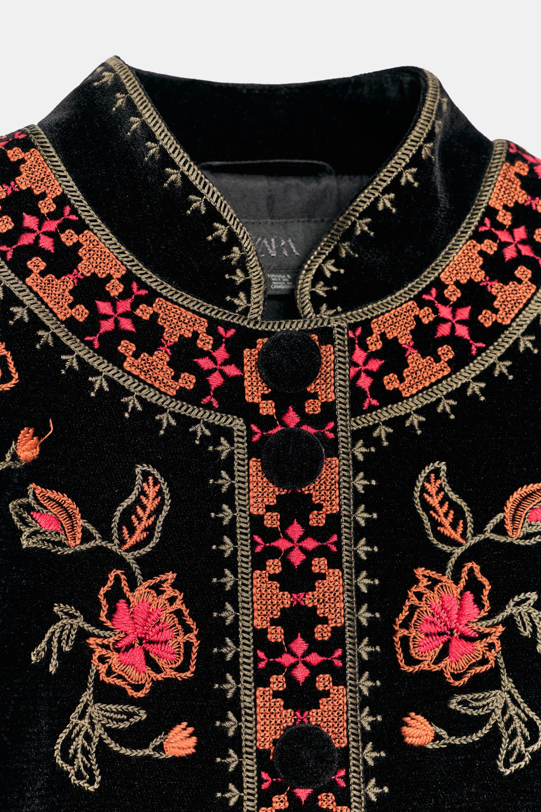 BLOUSON VELOURS BRODÉ