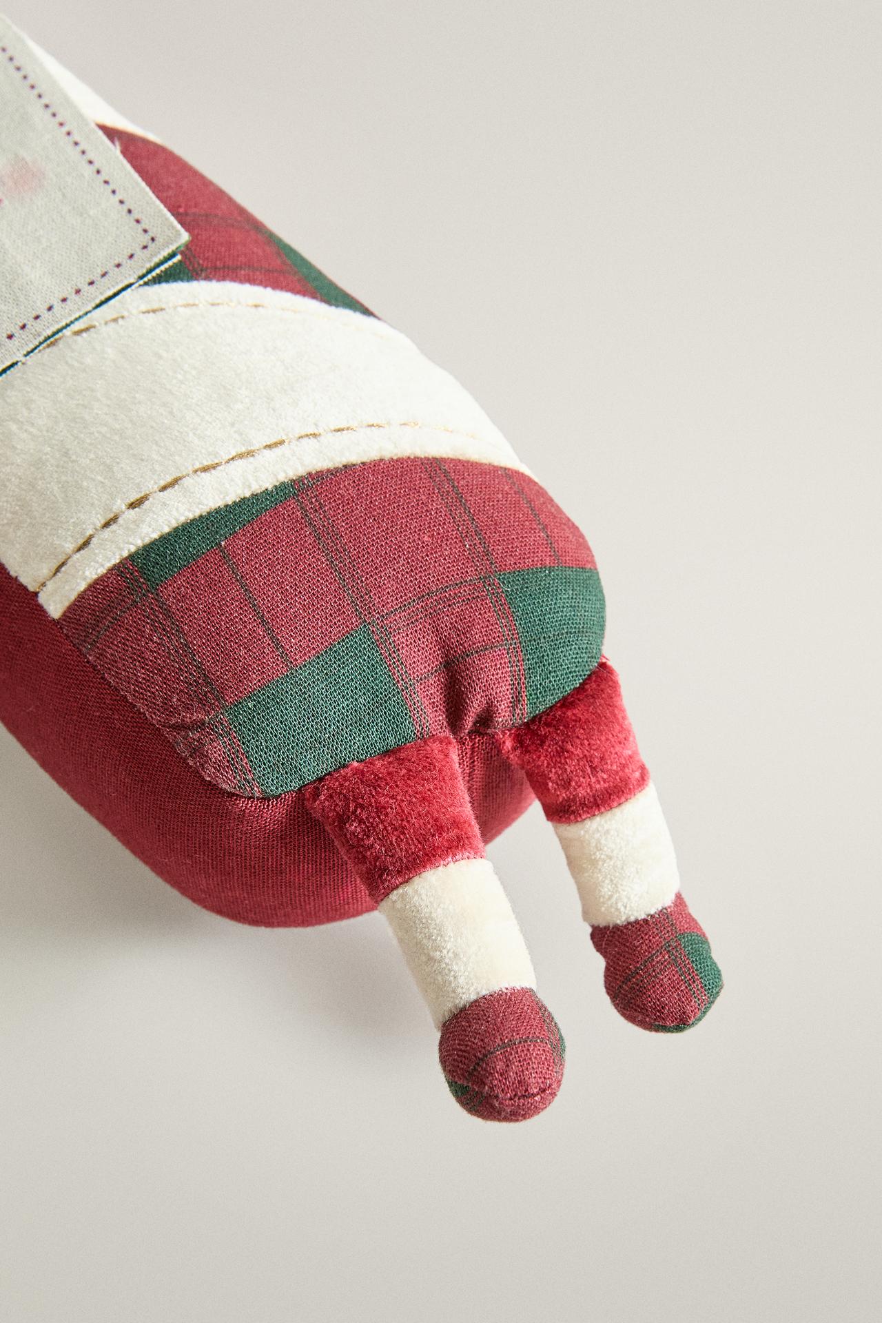 KIDS' CHRISTMAS CANDY CANE CUSHION — Red
