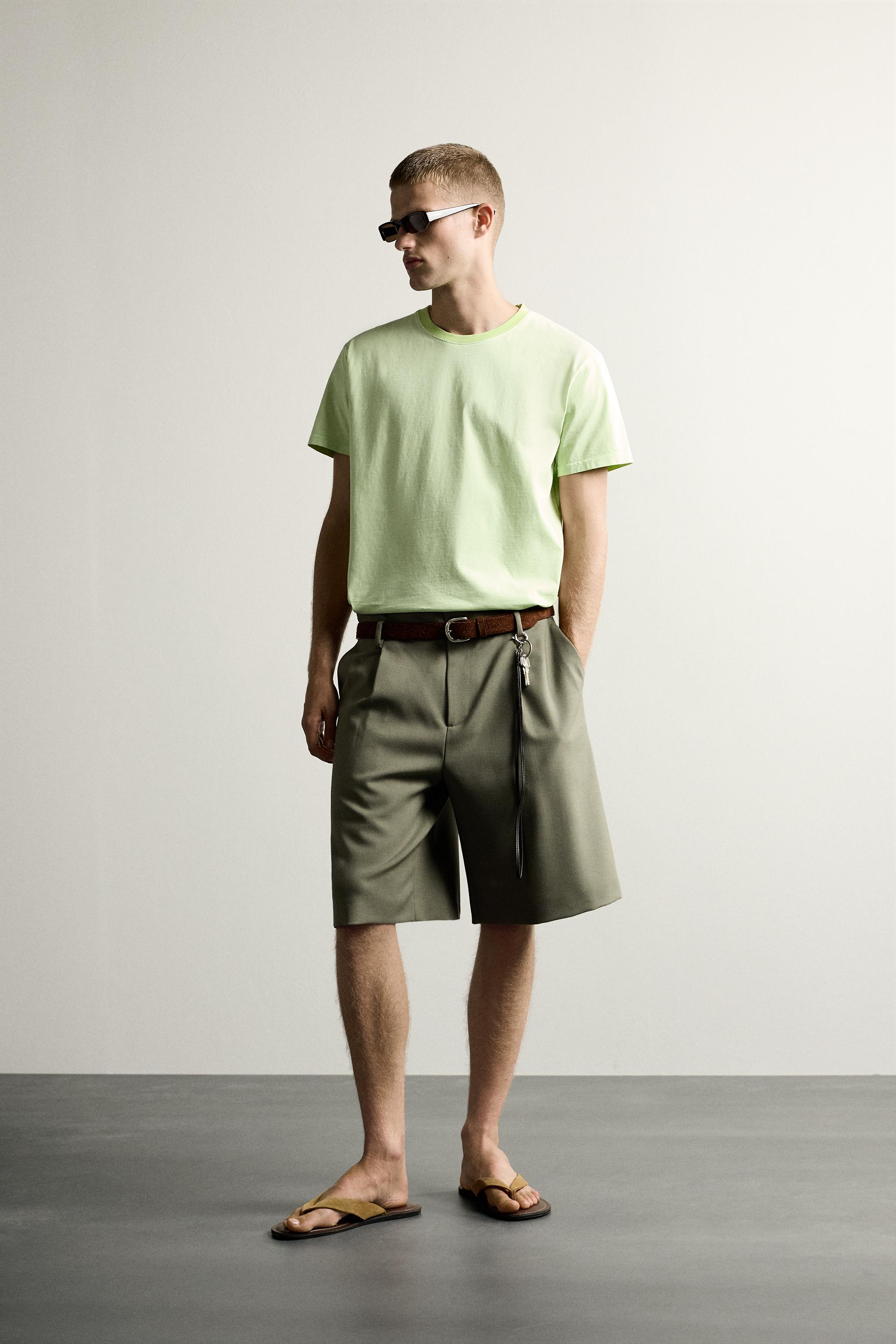 Zara KONTRAST YAKALI RELAXED FIT T-SHIRT görsel 6
