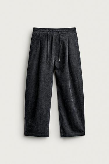 SOFT IRREGULAR WASH-EFFECT PANTS — Indigo 1