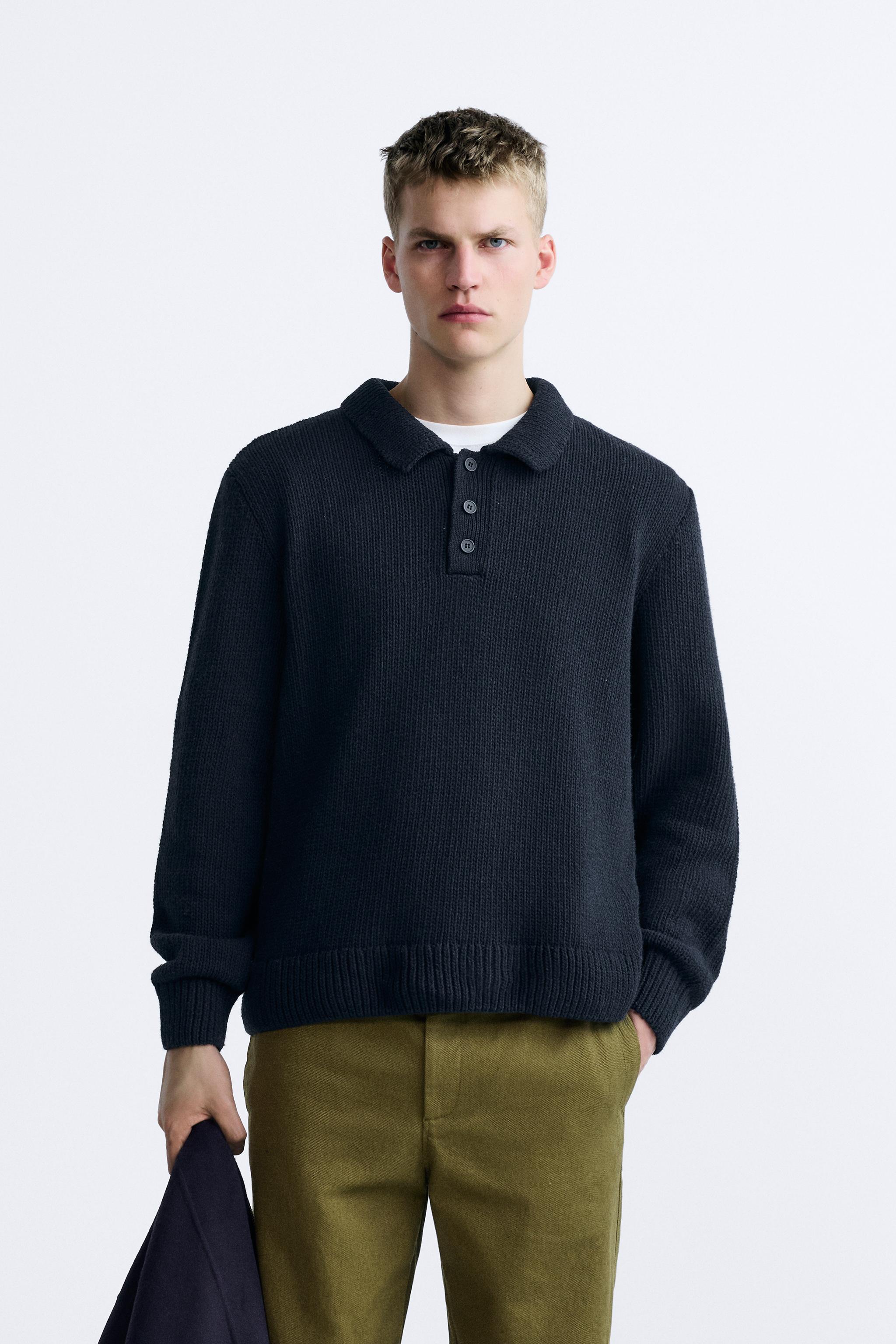 KNIT POLO - Navy blue | ZARA United States