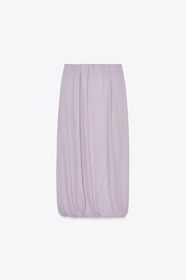 JUPE MI-LONGUE EN TULLE - Bleu de Zara