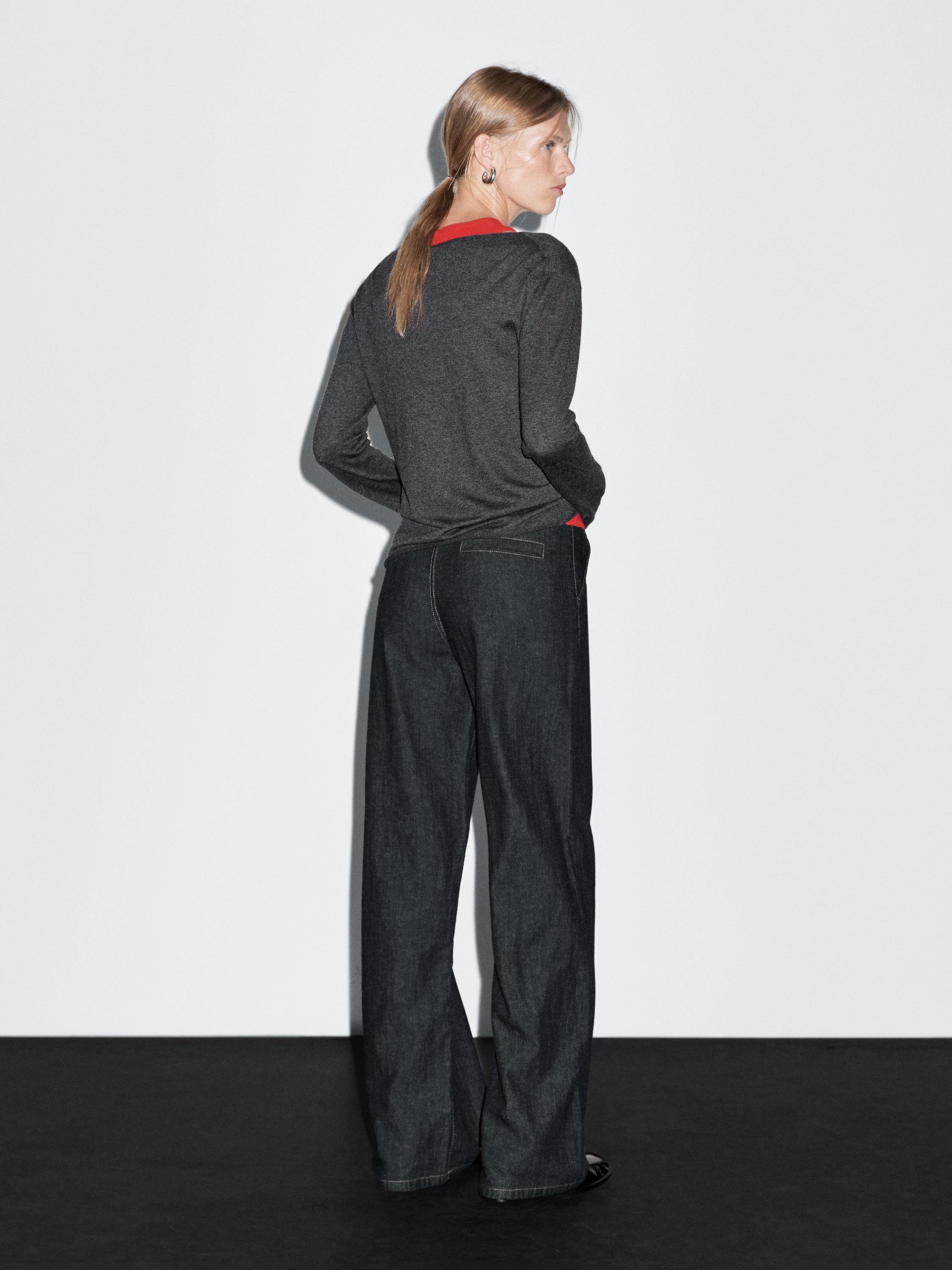 High-waist loose straight-leg jeans