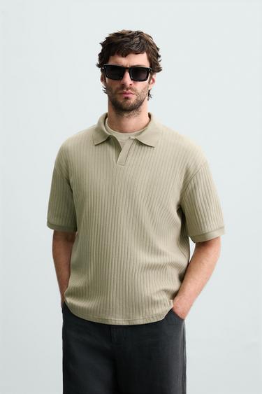 RIB POLO SHIRT - Light green by Zara