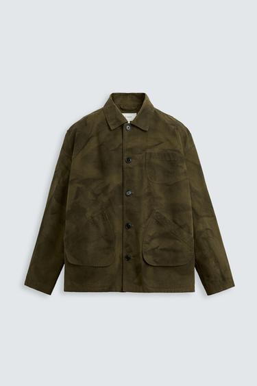 CAZADORA LAVADA BOLSILLOS - Marrón / Verde de Zara