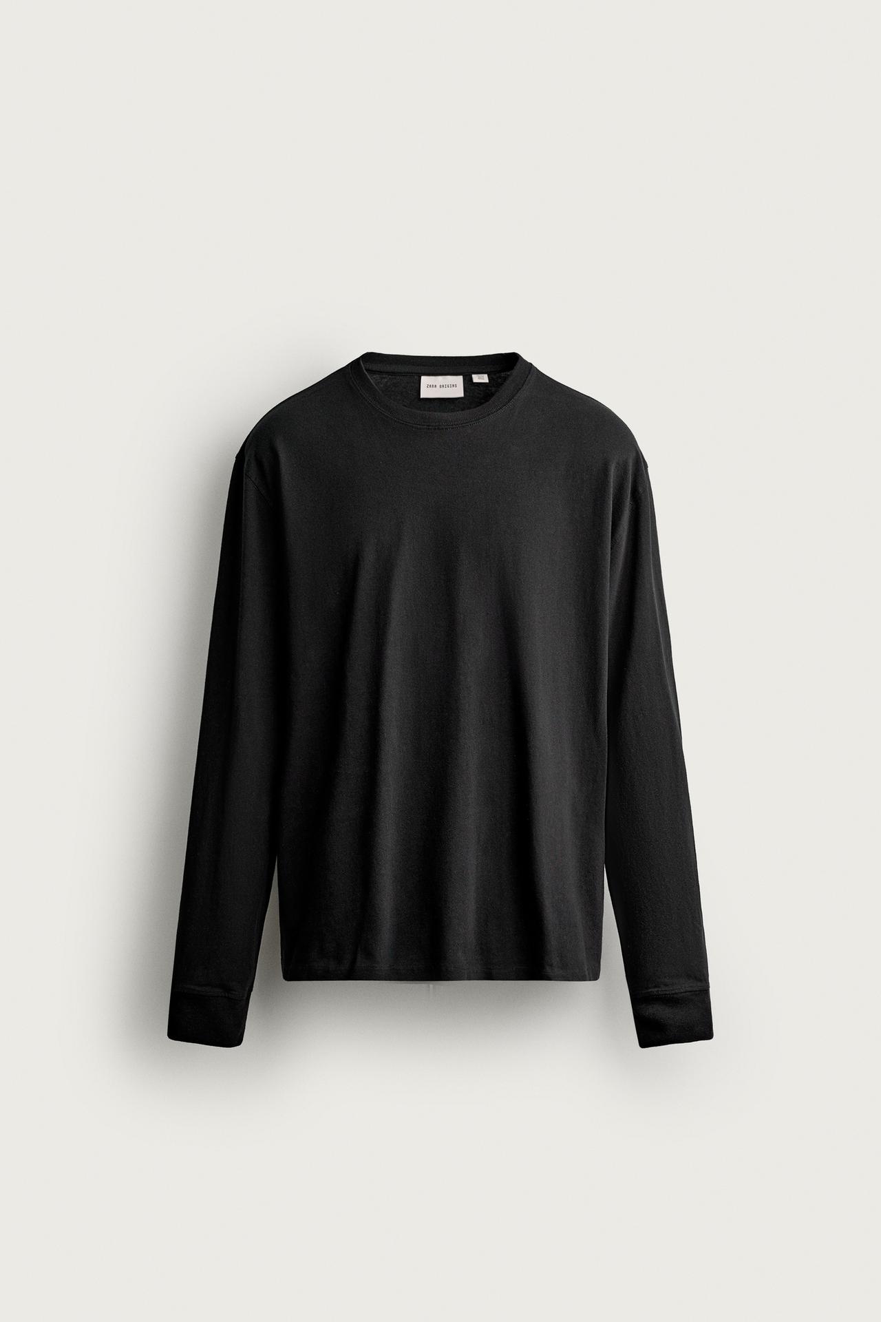 LIGHTWEIGHT LONG SLEEVE T-SHIRT — Black