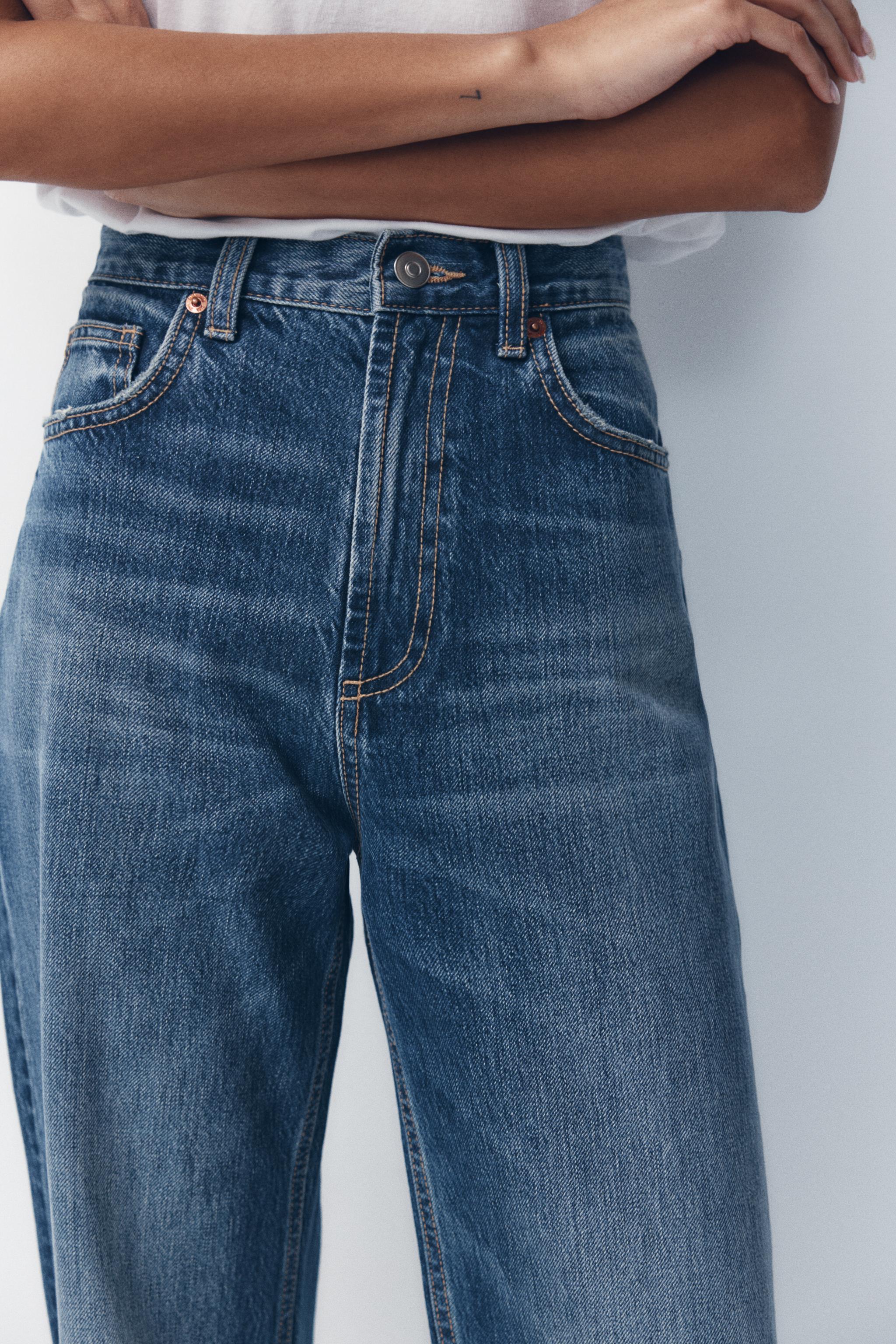 TRF HIGH-RISE WIDE-LEG デニムパンツ - ブルー | ZARA Japan / 日本