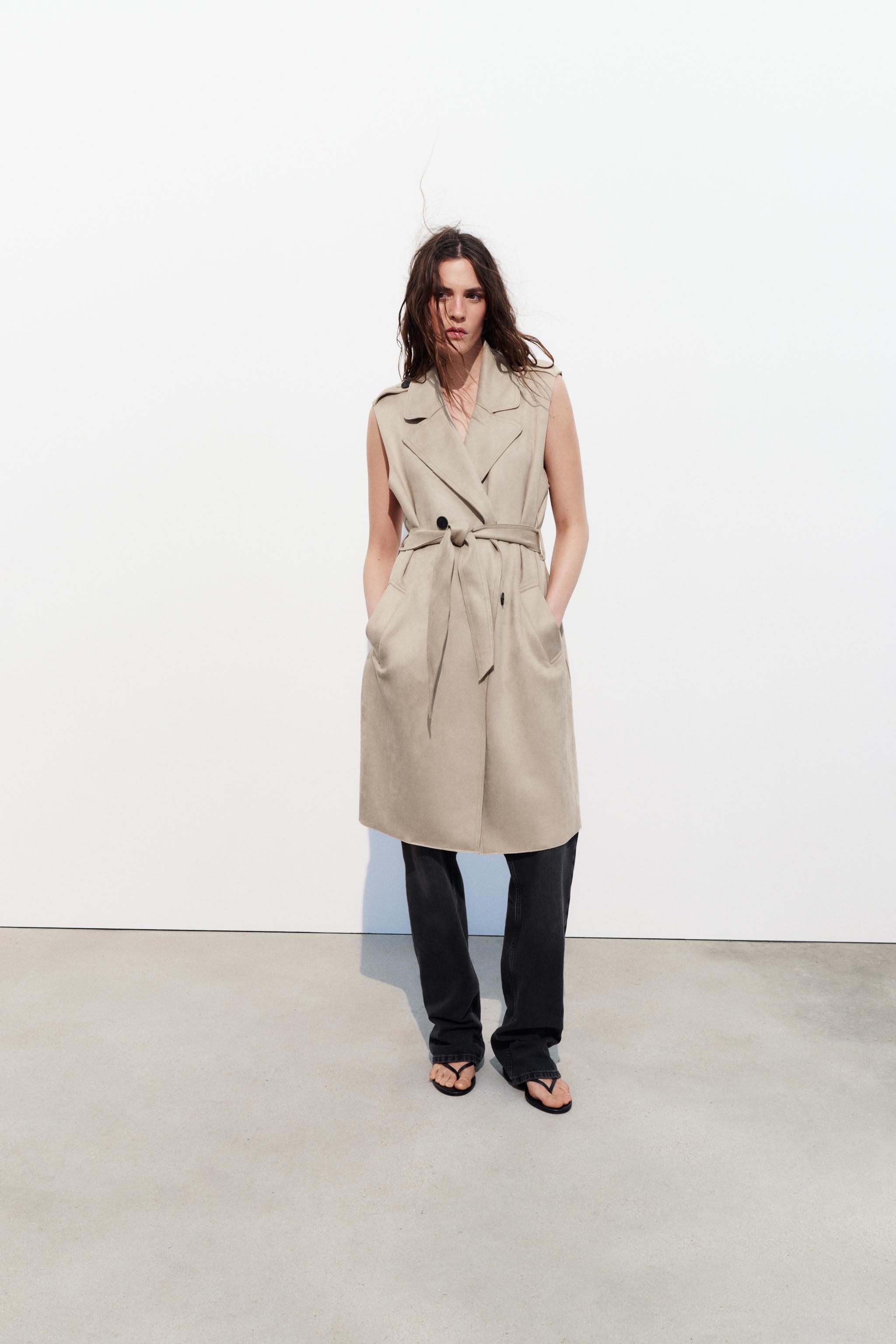 Zara tan shop coat ladies