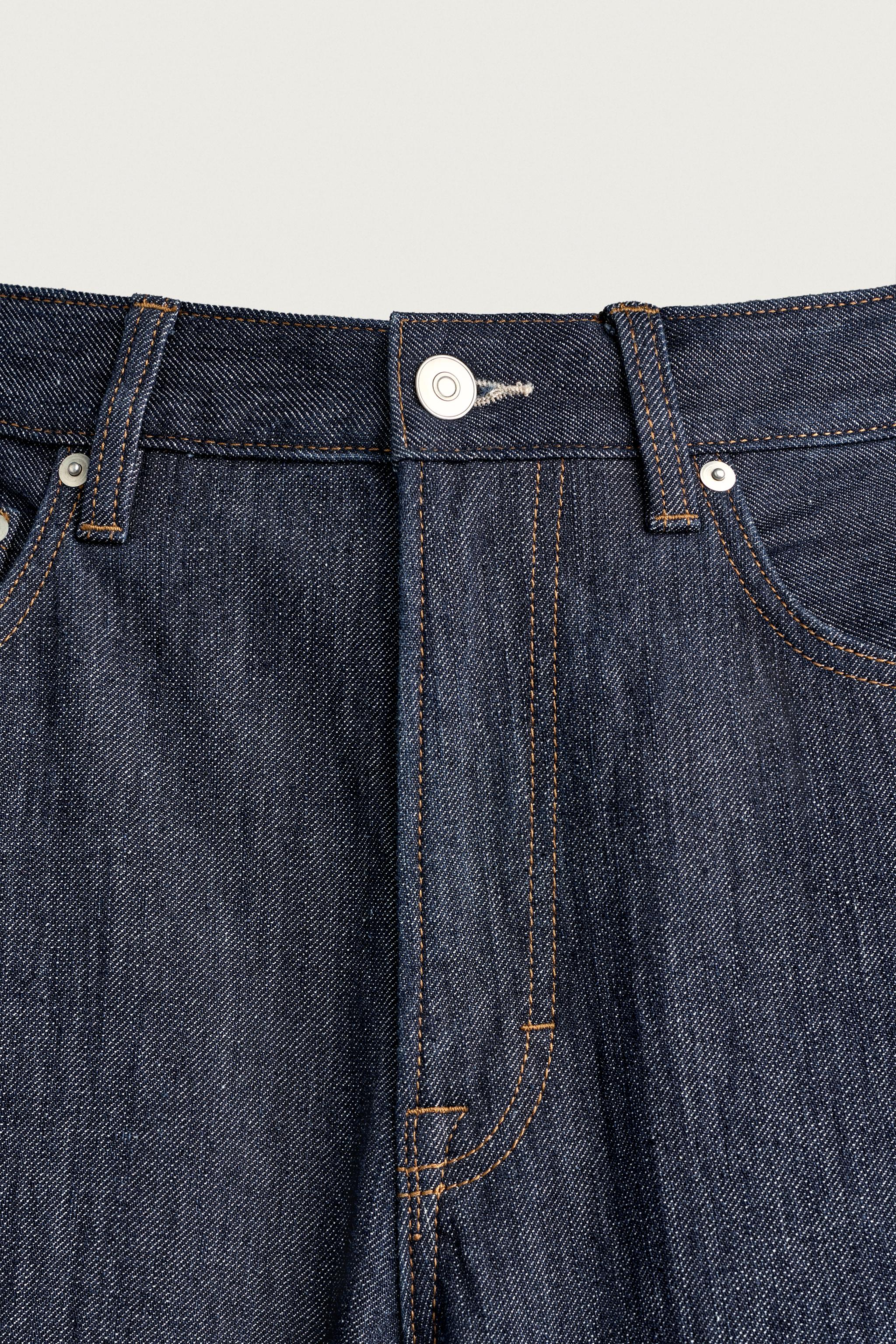 Мужские джинсы Zara CONTRAST TURN-UP STRAIGHT FIT JEANS — фото 11