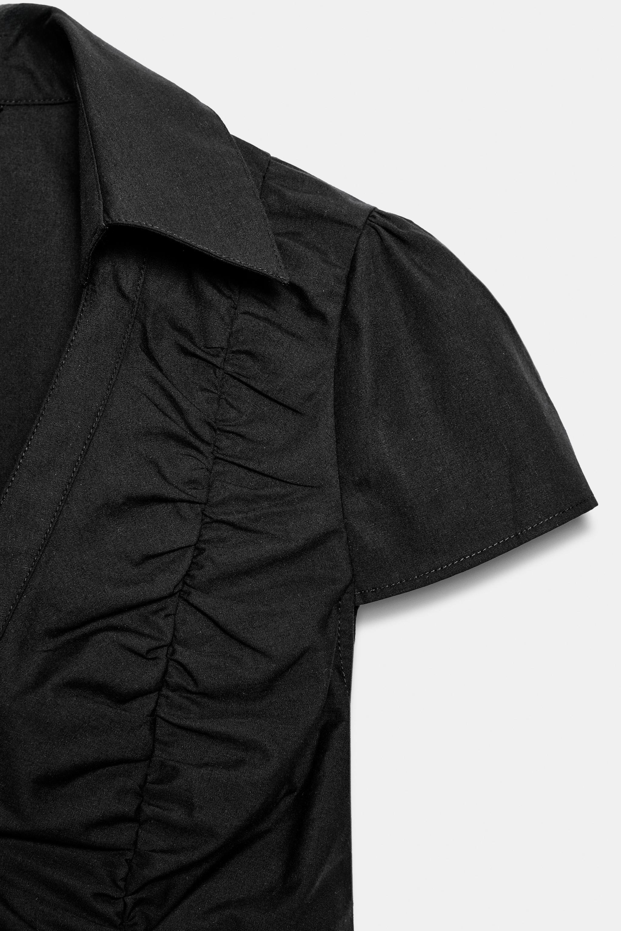 RUCHED POPLIN TOP