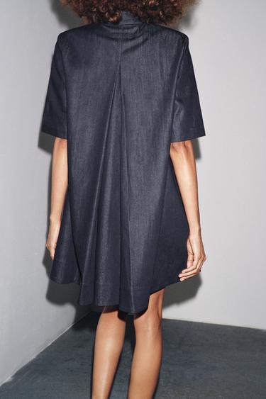 ZW COLLECTION DENIM MINI DRESS - Blue by Zara - Image 6
