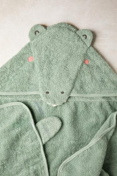 CHILDREN'S CROCODILE HOODED TOWEL - Green by Zara - Image 5