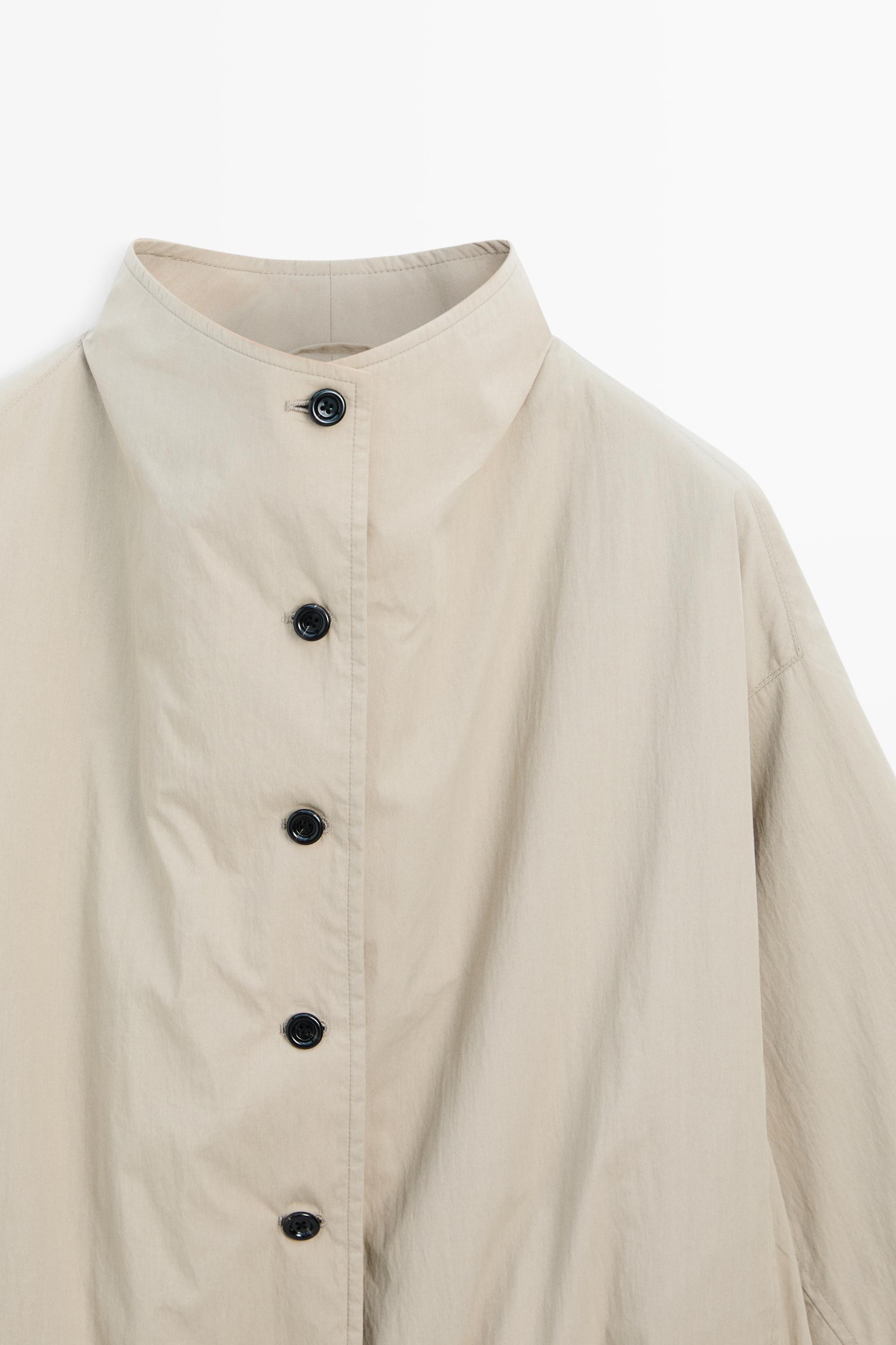 Bomber jacket with funnel neck