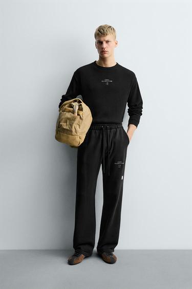 CHECK TEXTURED T-SHIRT X SR_A - Black by Zara