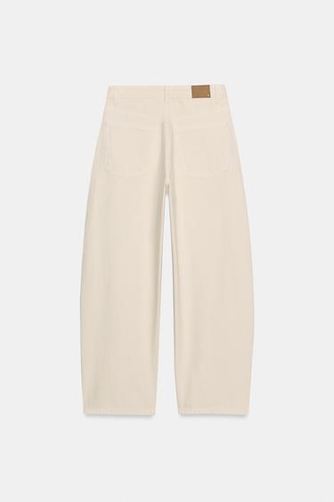 JEANS TRF BAGGY BALLOON TAILLE NORMALE - Blanc cassé de Zara - Image 8