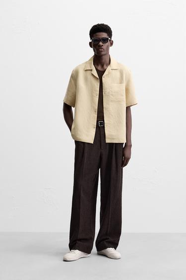 CAMISA EM MESCLA COM MODAL - Areia da Zara - Imagem 0