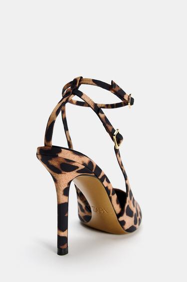 CHAUSSURES À TALONS ET BRIDES ARRIÈRE AVEC IMPRIMÉ ANIMALIER - Léopard de Zara - Image 4