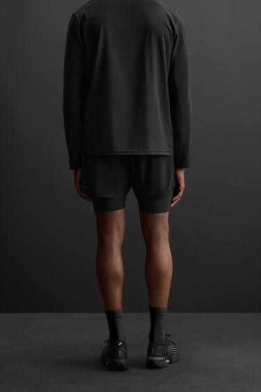 2-IN-1 PERFORATED SHORTS - Black by Zara - Image 2
