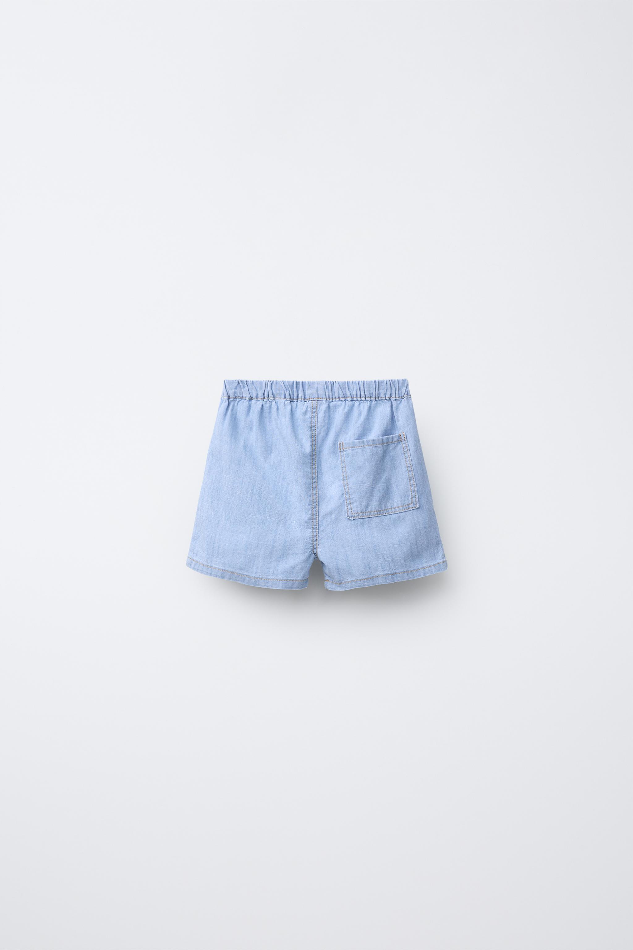 FLUID DENIM SHORTS - Light blue | ZARA United States
