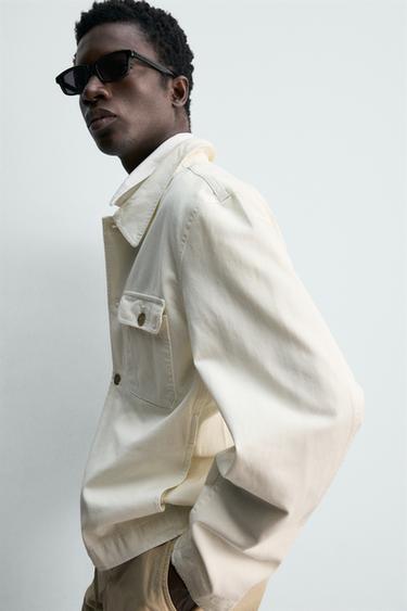 VESTE REGULAR FIT À POCHES - Blanc cassé de Zara - Image 6