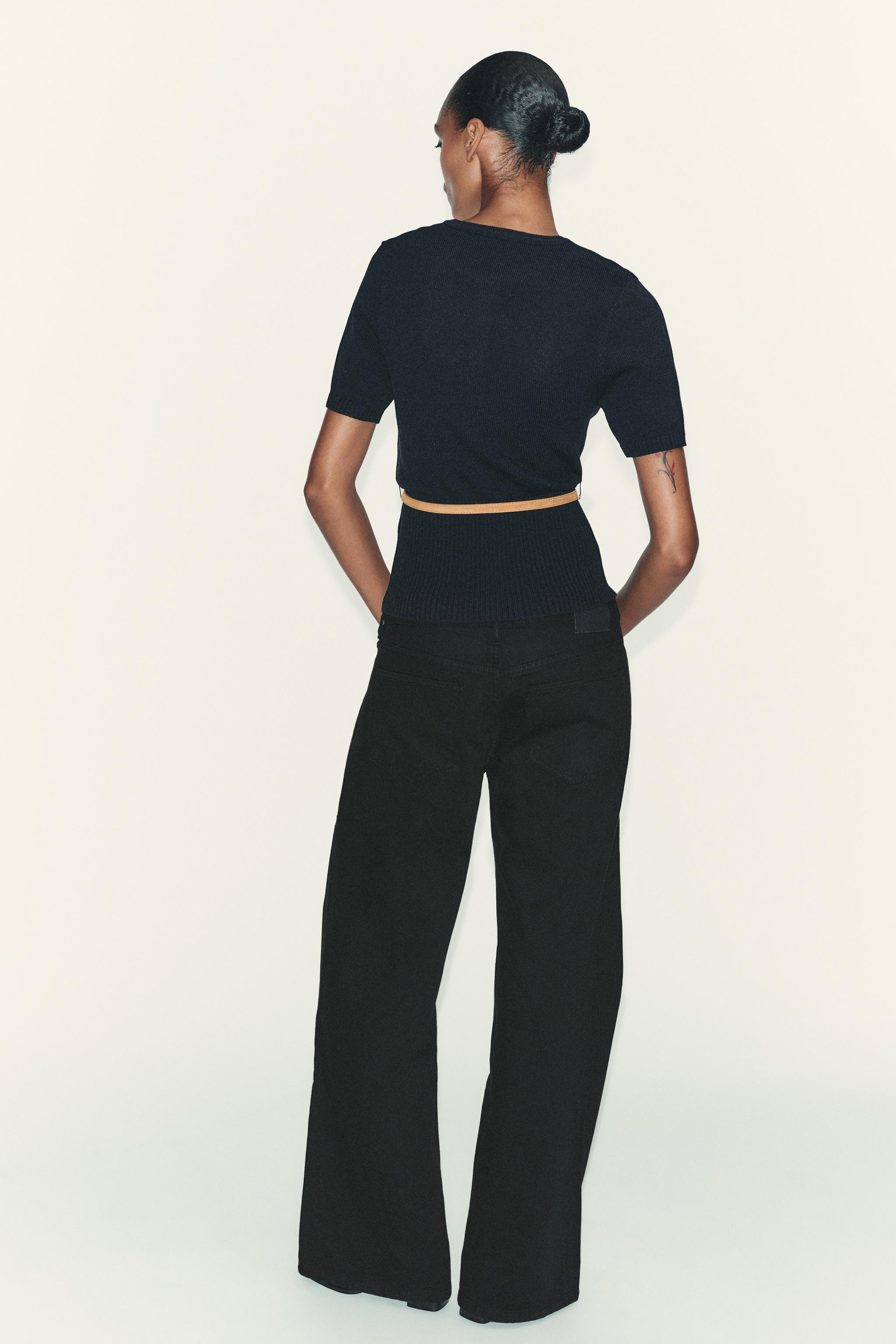 ZARA　ショートスリーブニットジャケット 美品 完売品 ZARA ザラ ステッチ入りショートスリーブニット