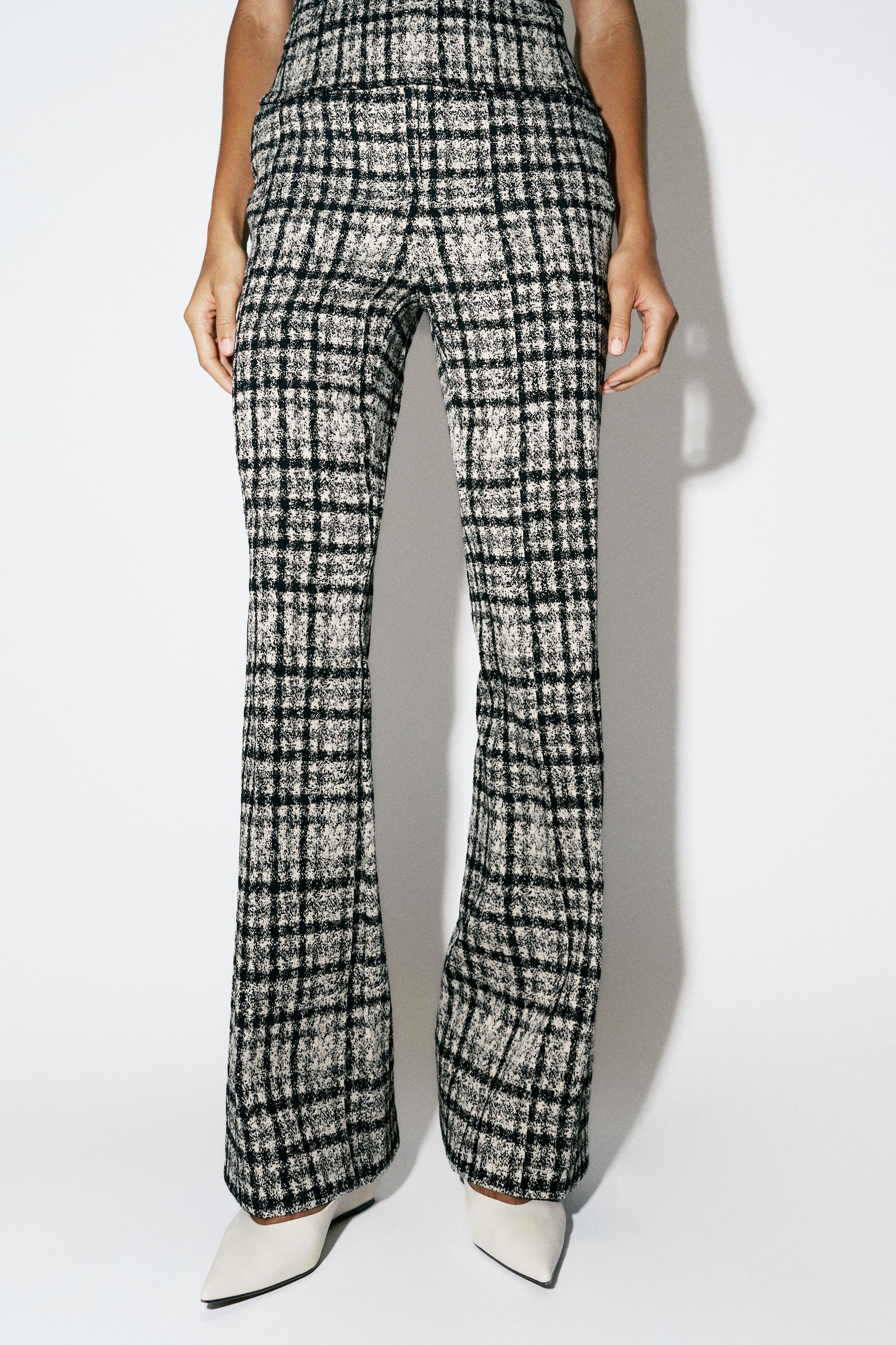 PLAID FLARE PANTS
